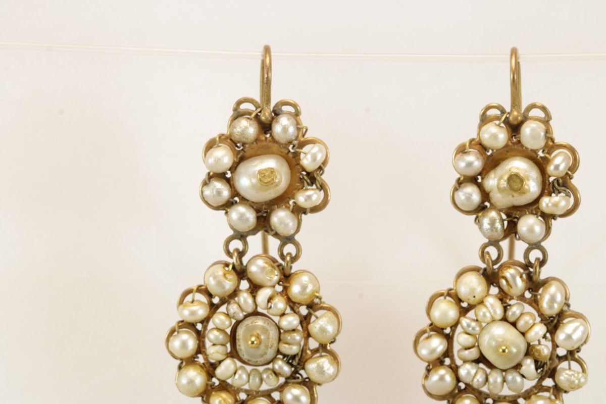 Orecchini antichi in oro e perle-photo-4