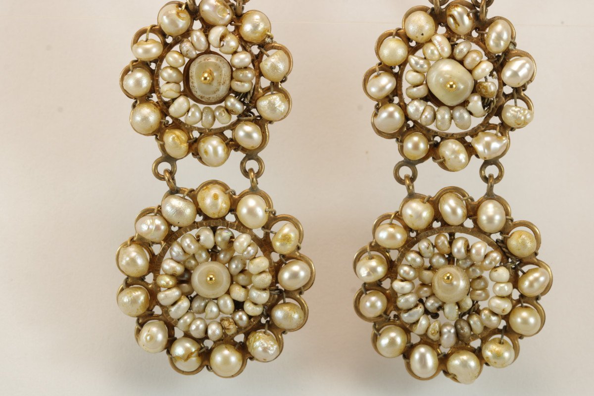 Orecchini antichi in oro e perle-photo-1
