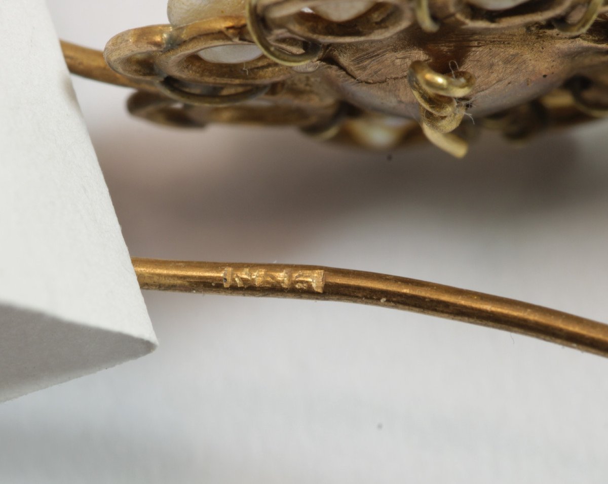 Orecchini antichi in oro e perle-photo-4