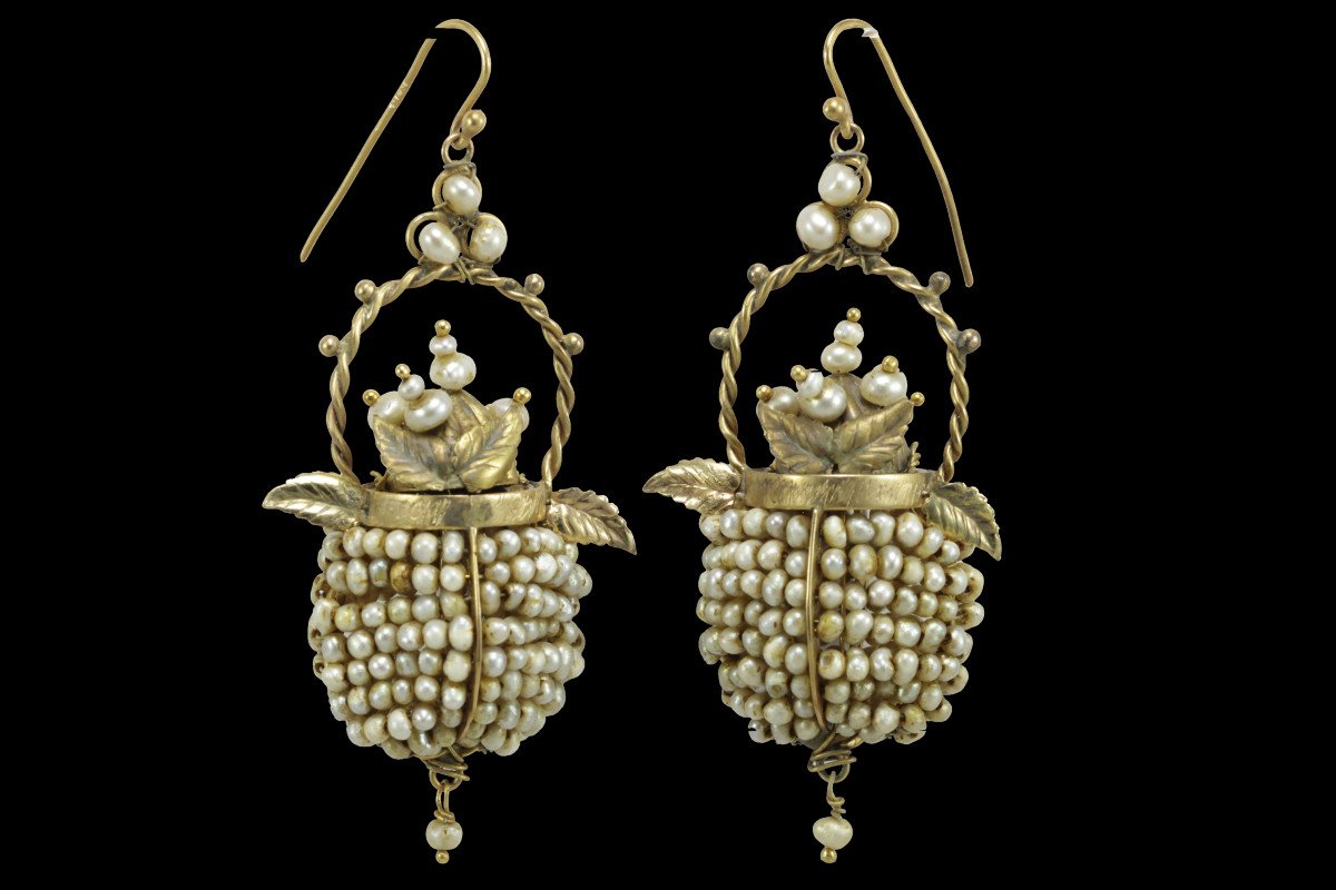 Orecchini antichi oro e perle-photo-2