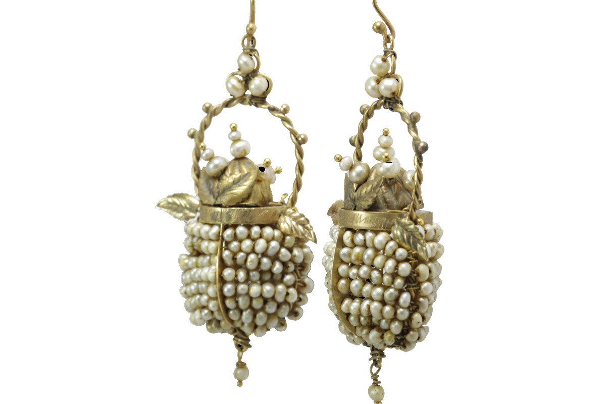 Orecchini antichi oro e perle-photo-3