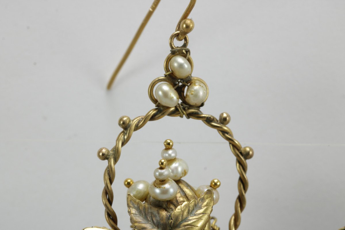 Orecchini antichi oro e perle-photo-4