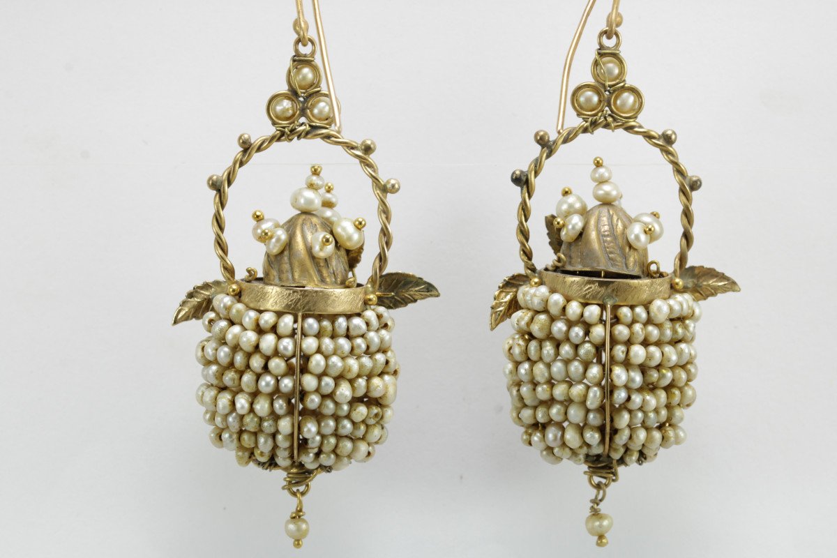Orecchini antichi oro e perle-photo-2