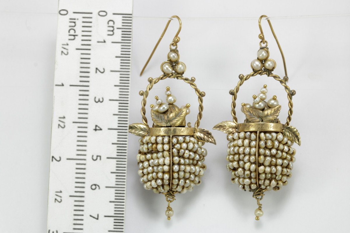 Orecchini antichi oro e perle-photo-3