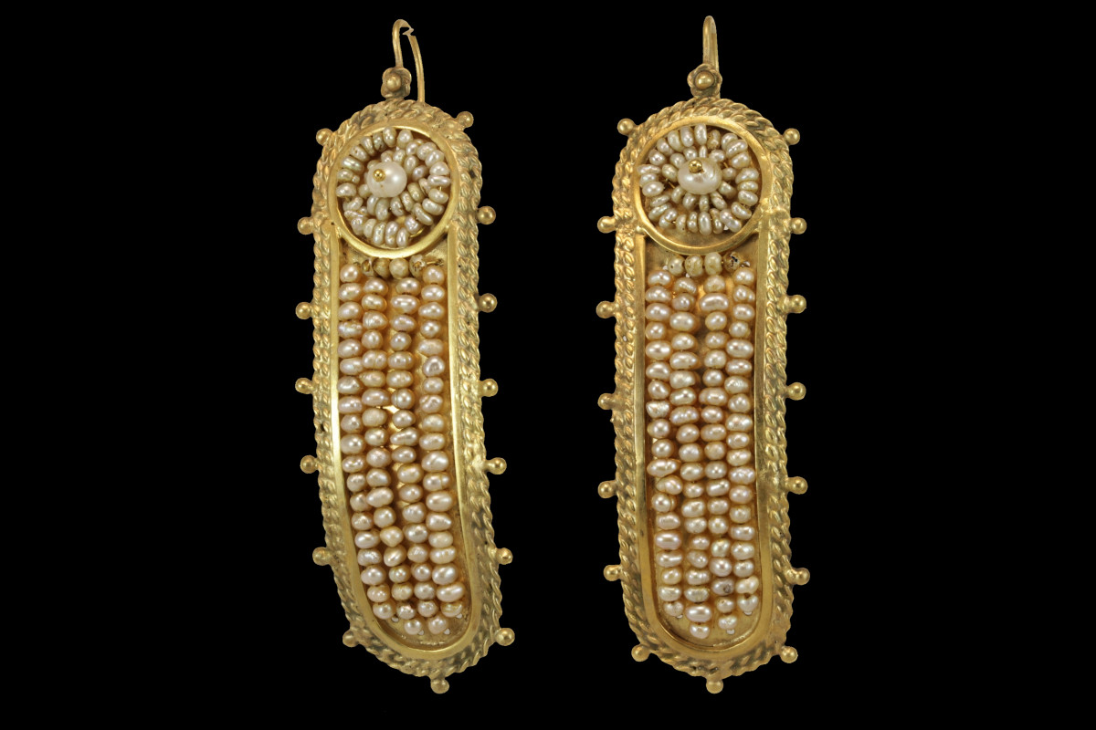 Orecchini antichi oro e perle-photo-2