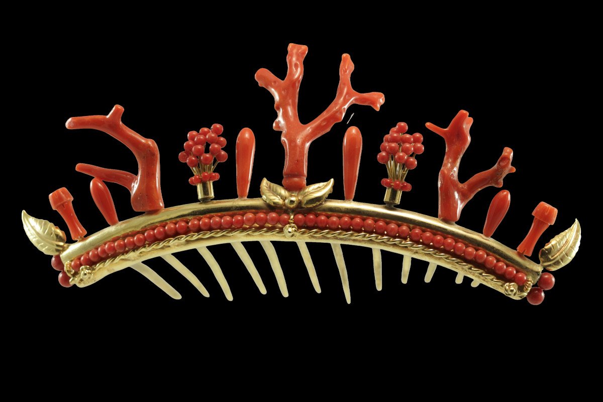 Diadema in argento e coralli-photo-2