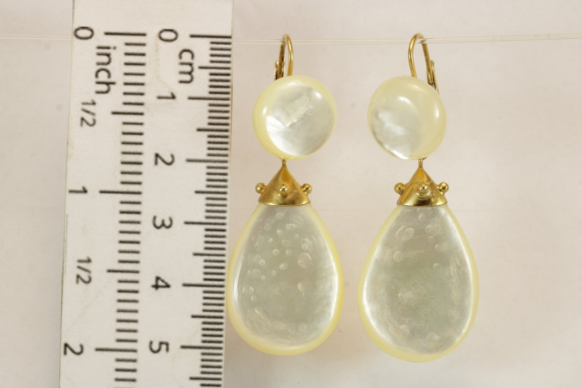 Orecchini antichi oro e madre perla-photo-3