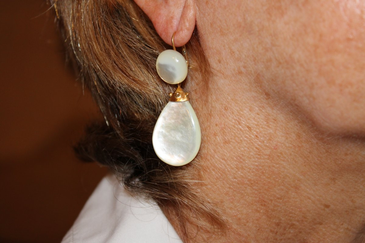 Orecchini antichi oro e madre perla-photo-4