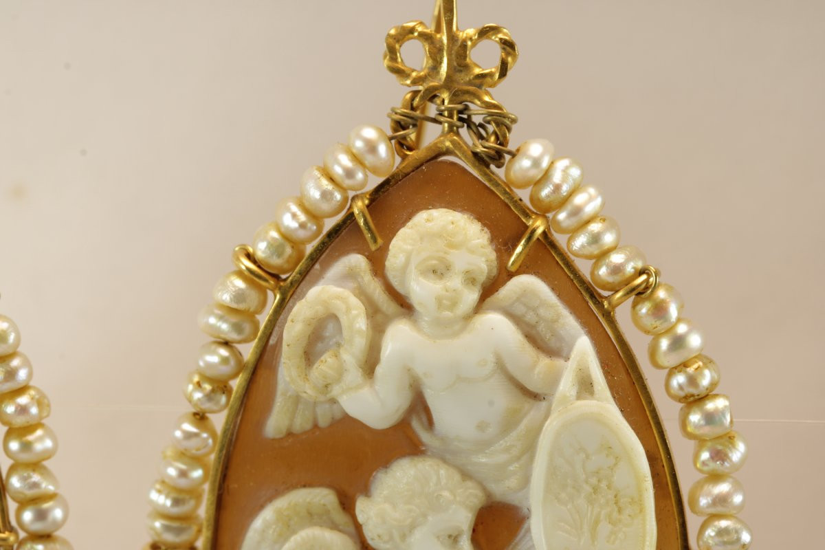 Orecchini antichi oro e cammei-photo-4