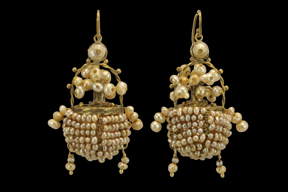 Orecchini in oro e perle-photo-2