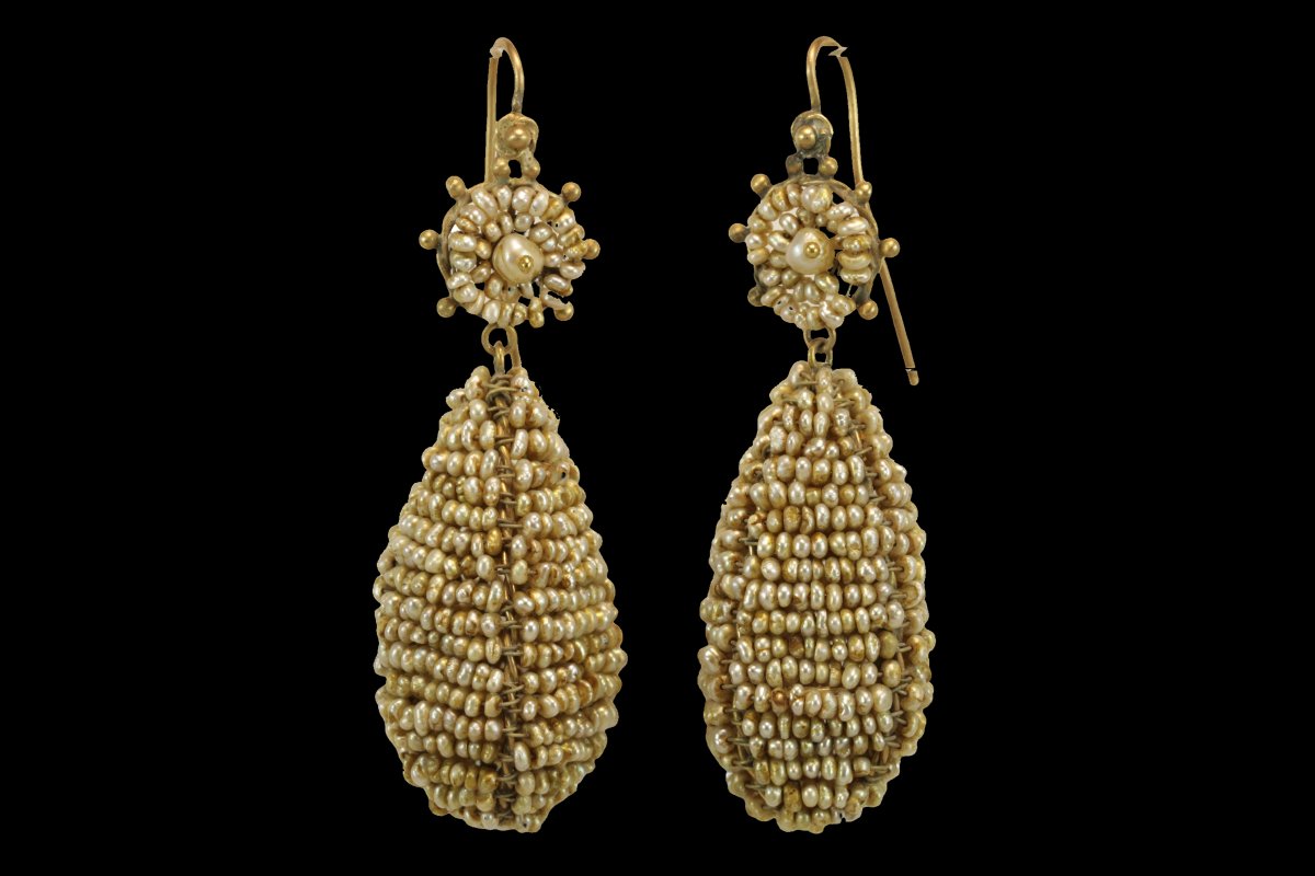Orecchini antichi oro e perle-photo-2