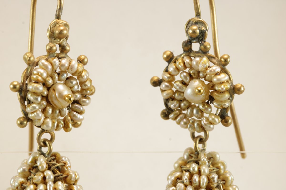 Orecchini antichi oro e perle-photo-4