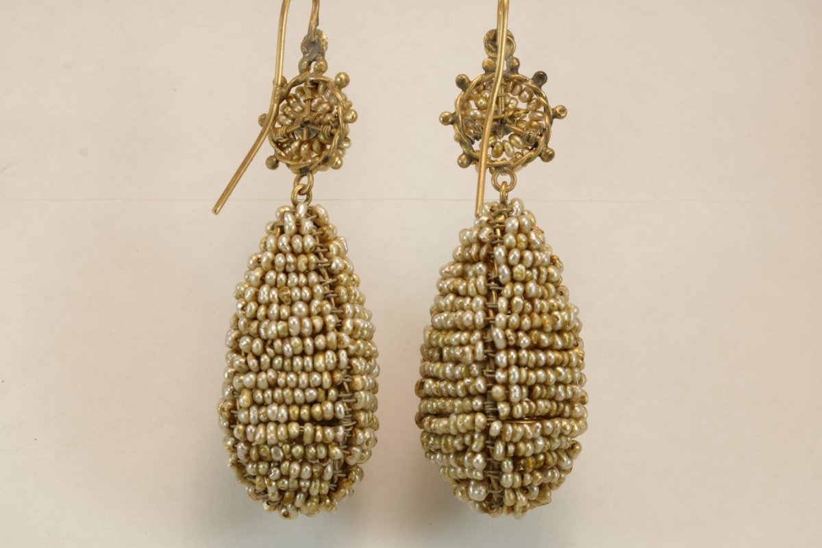 Orecchini antichi oro e perle-photo-2