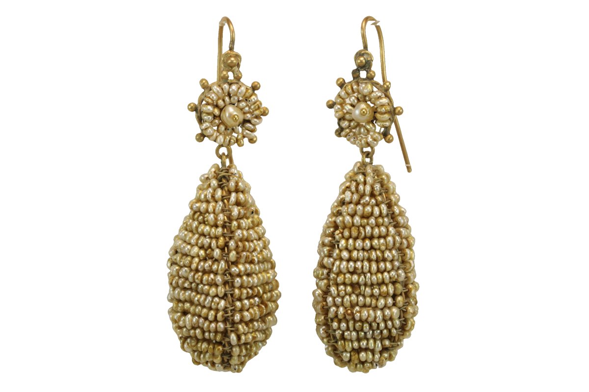Orecchini antichi oro e perle