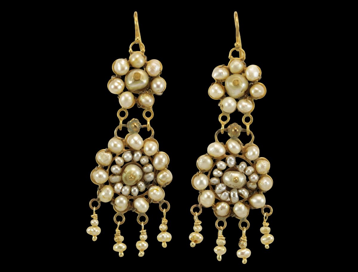 Orecchini antichi oro e perle-photo-2