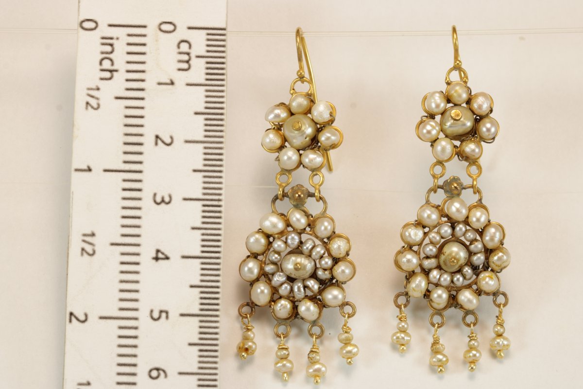 Orecchini antichi oro e perle-photo-3