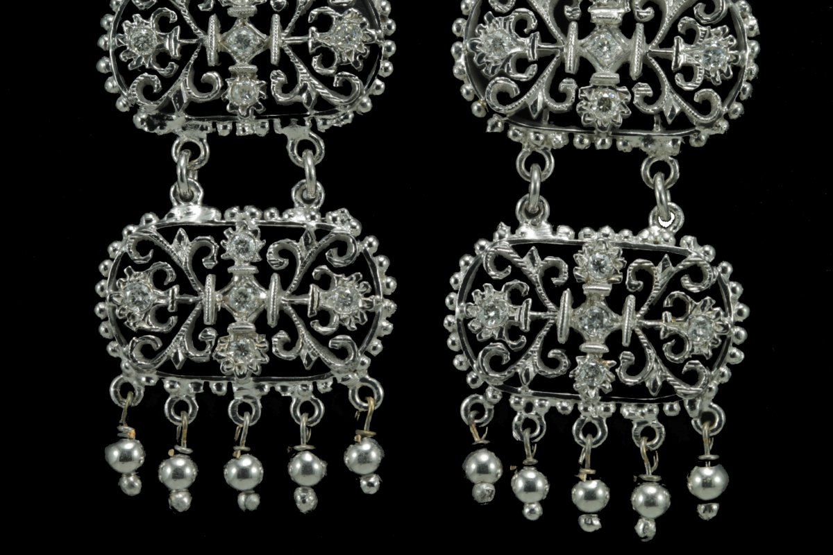 Boucles d'Oreilles Art decò Or Diamants-photo-4