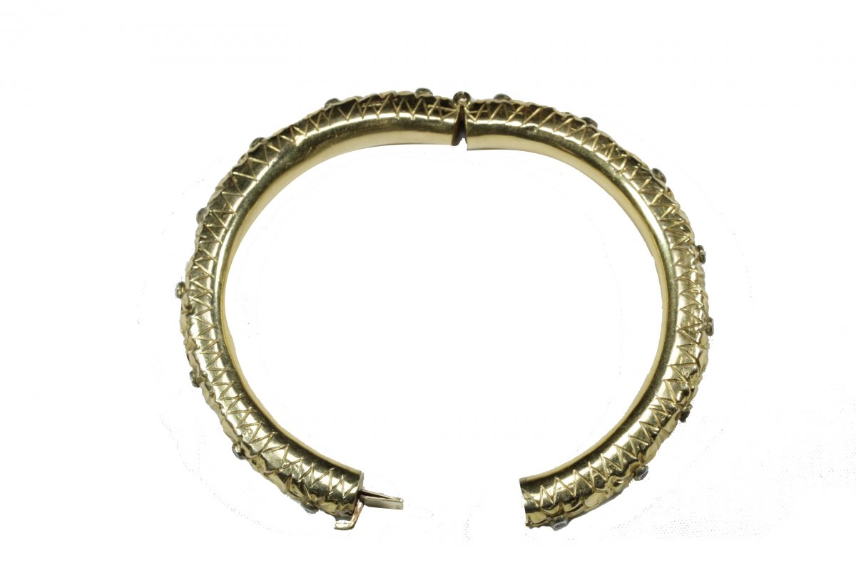 Bracelet Ancienne Or Rubis-photo-2