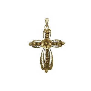 Croce antica in oro filigranato