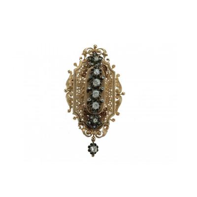 Broche Ancienne Or Diamants