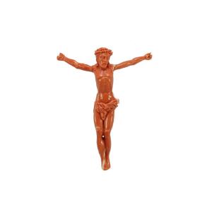Christ Anciennes en Corail sculpté
