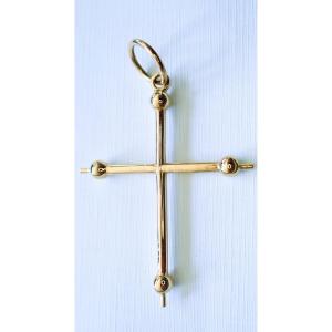 18-carat Gold Savoy Baton Cross Pendant