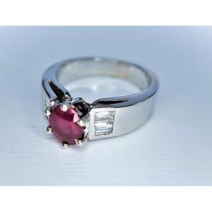 18k Gold Ruby And Diamond Ring