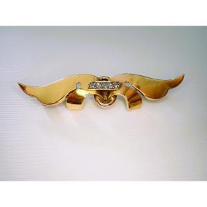 Art Deco Diamond Brooch In 18-carat Gold