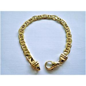Solid 18-carat Gold Bracelet With Navy Mesh