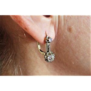 Pair Of 18-carat Gold Diamond Sleeper Earrings