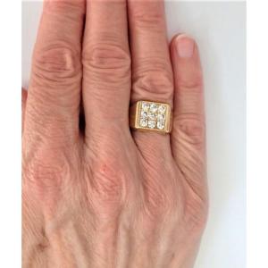 Massive 18-carat Gold Signet Ring Set With Diamonds