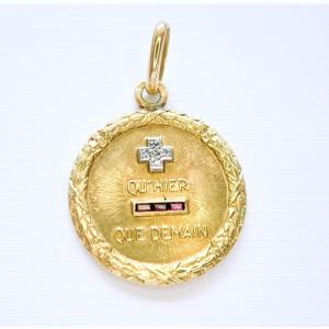 Augis Love Medal In 18-carat Gold, Diamonds And Rubies