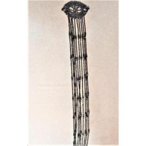 Art Deco Long Jet Pearl Necklace