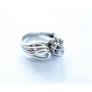 Art Deco 18k White Gold Ring