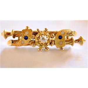 14k Gold Marine Theme Brooch