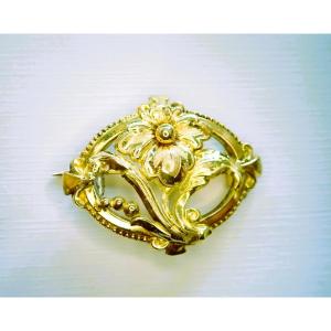 Napoleon III Brooch Floral Motif 18 Carat Gold  