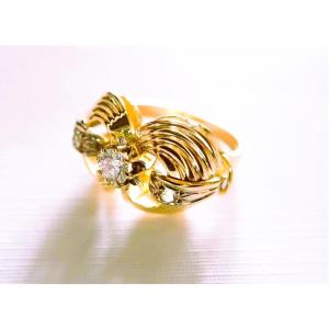 Art Deco Gold Ring Diamonds 18 Carat Gold