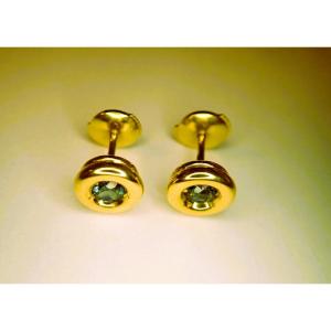 Pair Of 18-karat Gold Sapphire Earrings