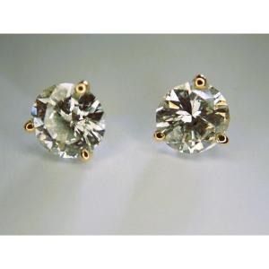 Pair Of 18k Gold Diamond Earrings