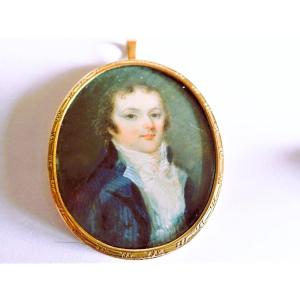 Pendant With Miniature Braided Hair On The Reverse, Napoleon III Period, 18-carat Gold