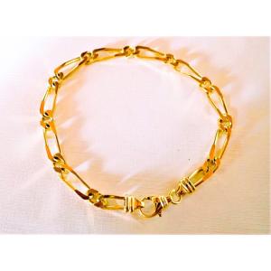 18-carat Gold Alternating Link Bracelet