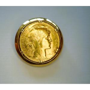 18-carat Gold 20-franc Marianne Brooch