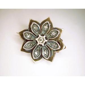 Napoleon III Pompon Brooch Set With Rose-cut Diamonds 