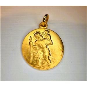 18-carat Gold Saint Christopher Medal