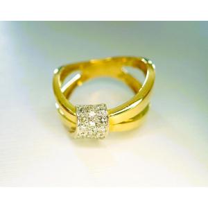 Vintage 18-carat Gold Ring Set With Diamonds