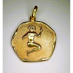 18-karat Gold Virgo Astrological Medal
