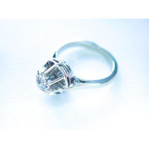 White Gold Solitaire Ring Set With A Diamond