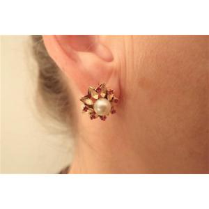 Pair Of 18k Gold Pearl Earrings