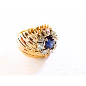 Art Deco Sapphire And Diamond Signet Ring