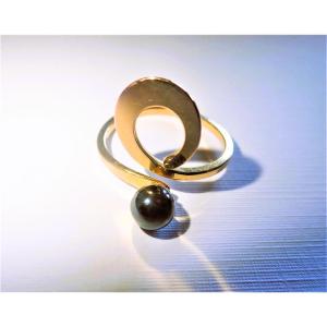 1960s Black Pearl Ring In 18-carat Gold